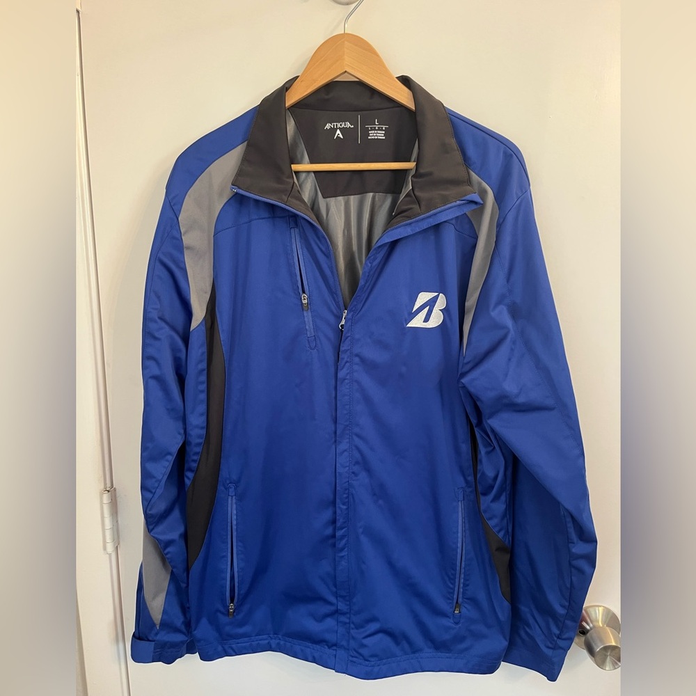 ANTIGUA BRIDGESTONE ROYAL BLUE BLACK FULL ZIP INSULATED JACKET MEN'S LARGE